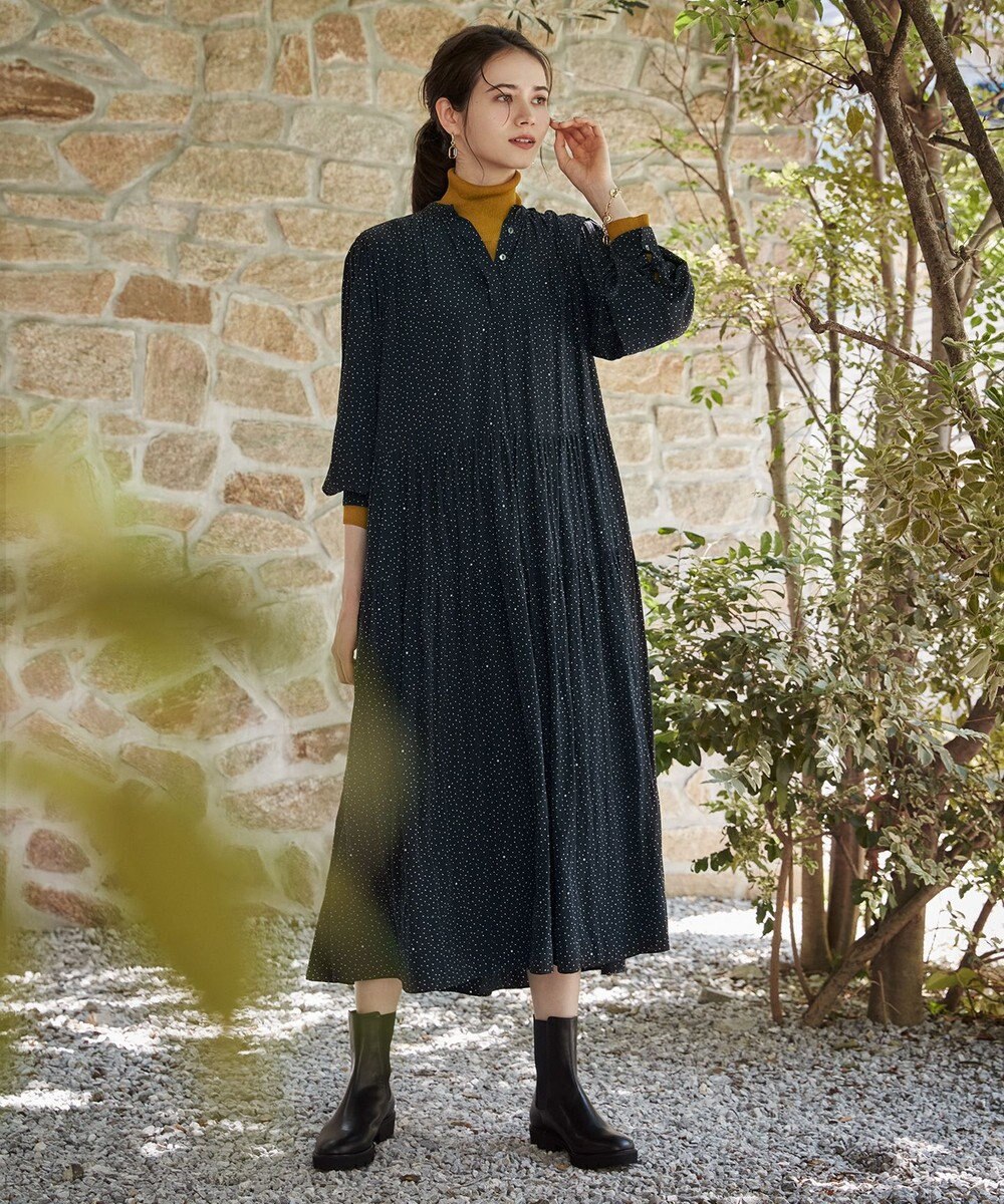 23区 【SLOW/一部店舗限定】シアーリブ タートルネックニット 