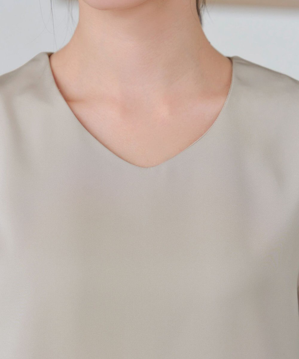 Tiaclasse 【洗える】パフスリーブ切替フレアチュニック 