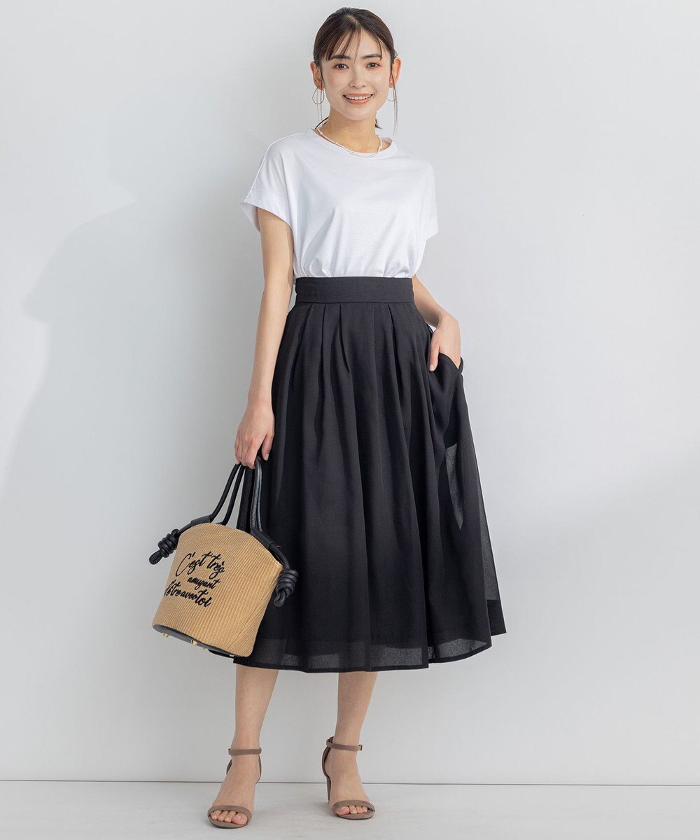 組曲 L 【汗ジミ防止・撥水】GIZAプレーティング天竺フレンチスリーブ カットソー 