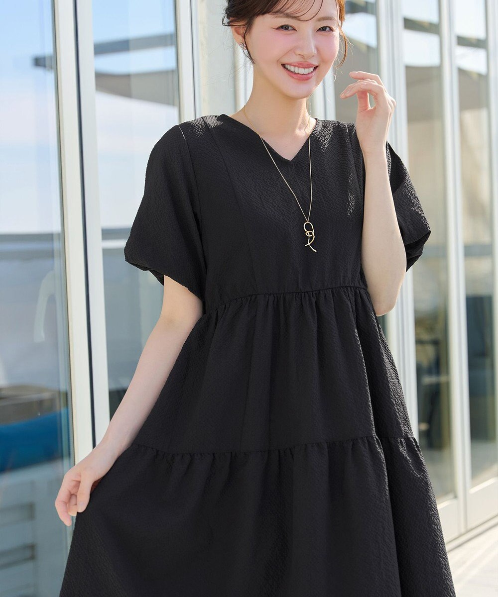 Tiaclasse リップルティアードワンピース 