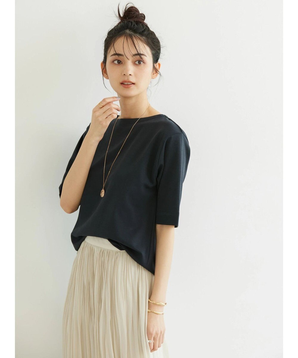 AMERICAN HOLIC ５分袖ボートネックカットプルオーバー 