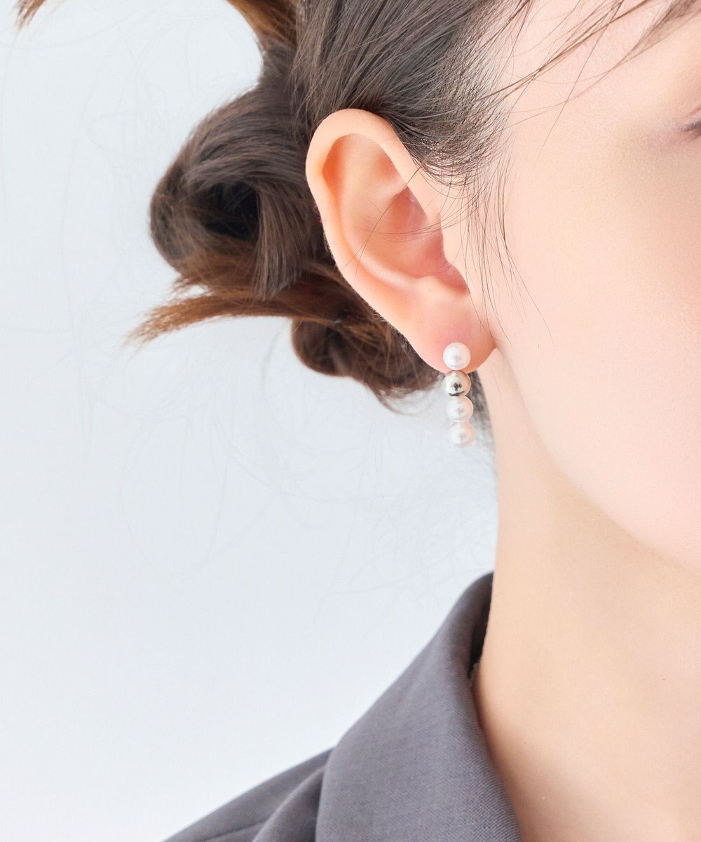 Phoebe 【金属アレルギー対応】ミックスドットピアス　シルバー/ニッケルフリー/パール 