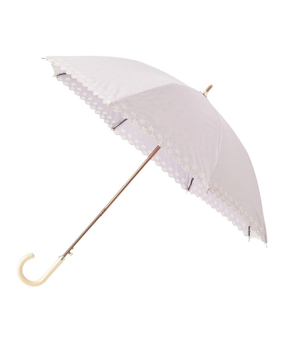 MOONBAT DAKS 晴雨兼用日傘 長傘 ドット ジャカード ボーラ刺繍 