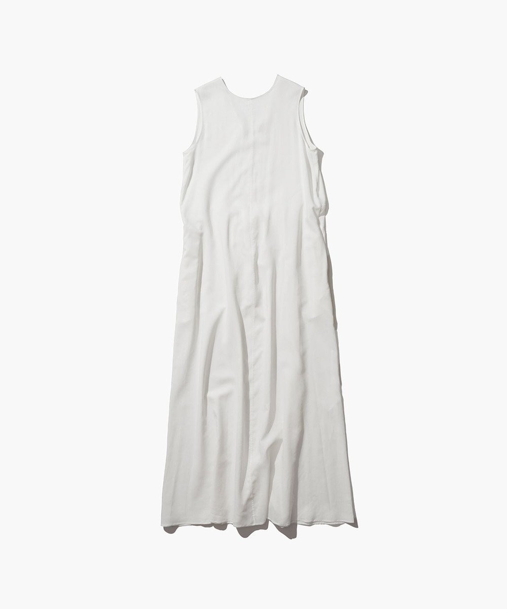 ATON VISCOSE CLOTH | バックギャザードレス WHITE