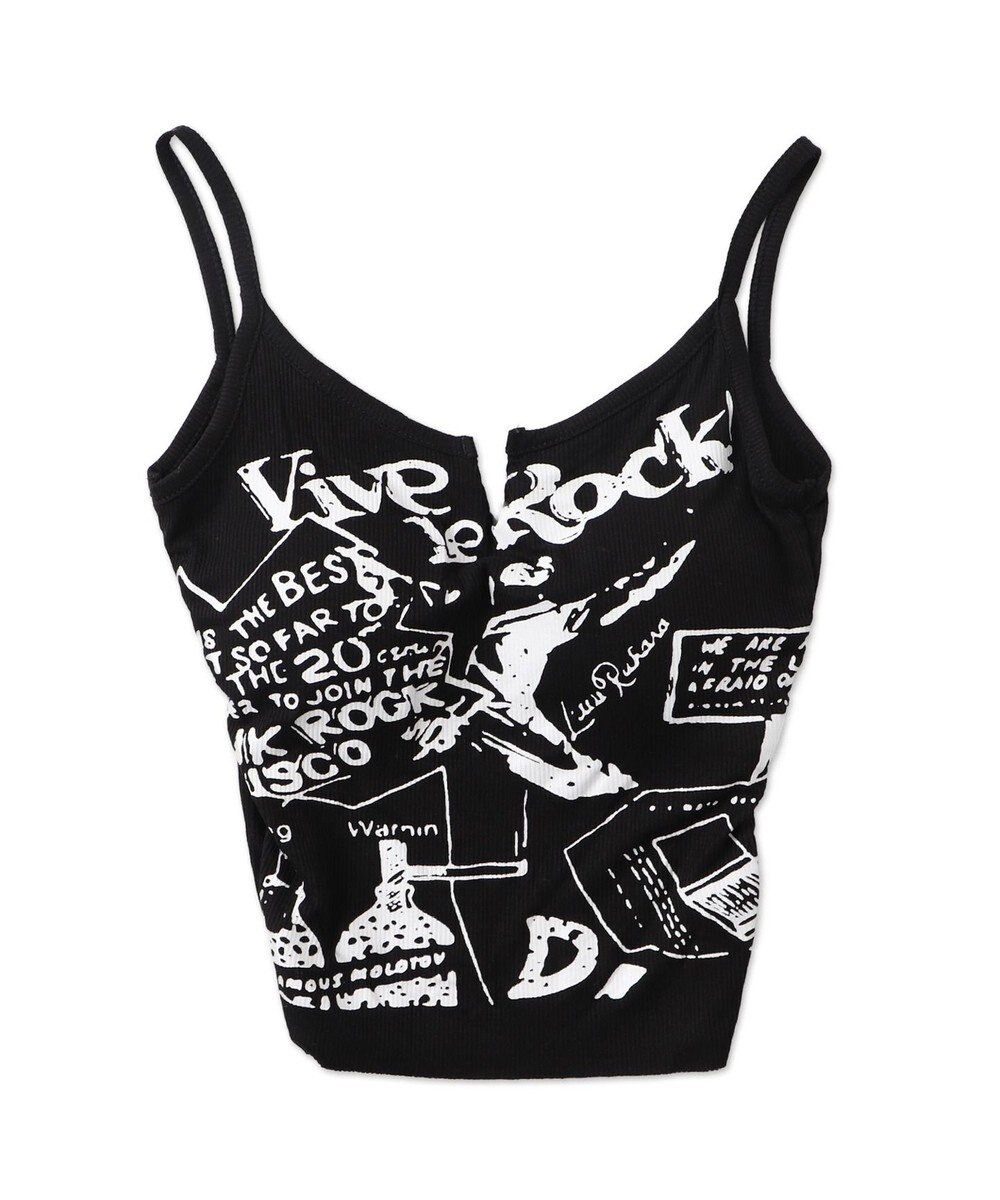 WEGO 【カップ付きインナー】グラフィックリブキャミソール 