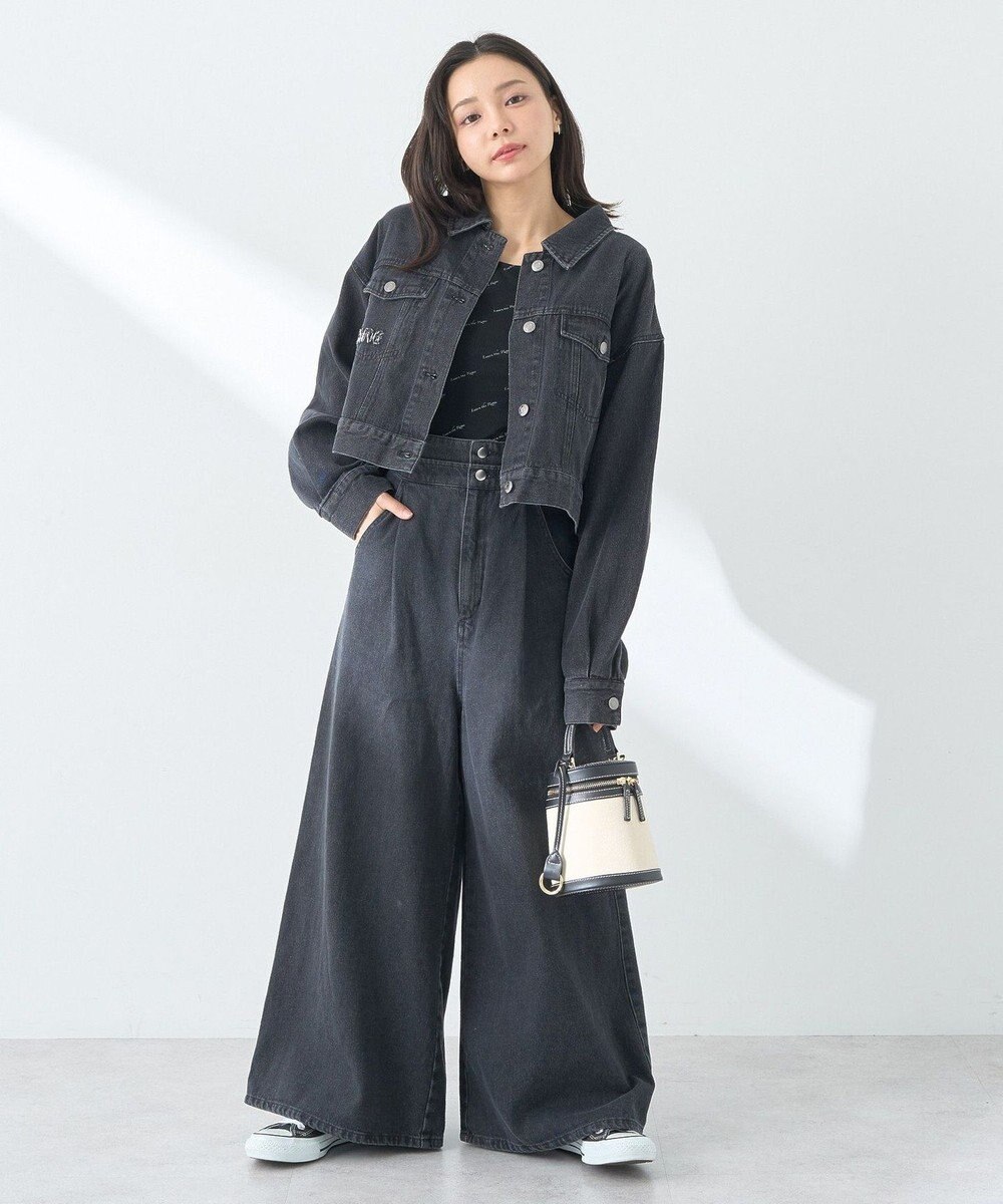 earth music&ecology フリンジロゴショート丈Ｇジャン 