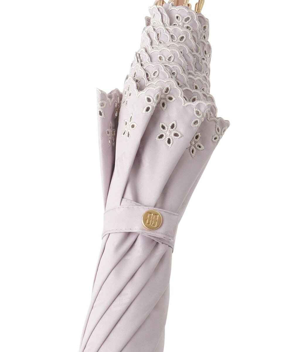 MOONBAT DAKS 晴雨兼用日傘 長傘 ドット ジャカード ボーラ刺繍 