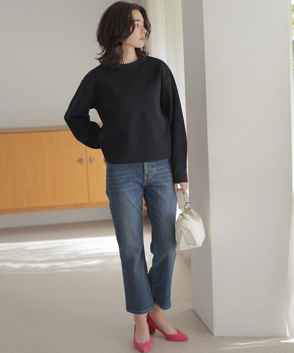 組曲 【WEB限定】パール釦畦ニット プルオーバー 