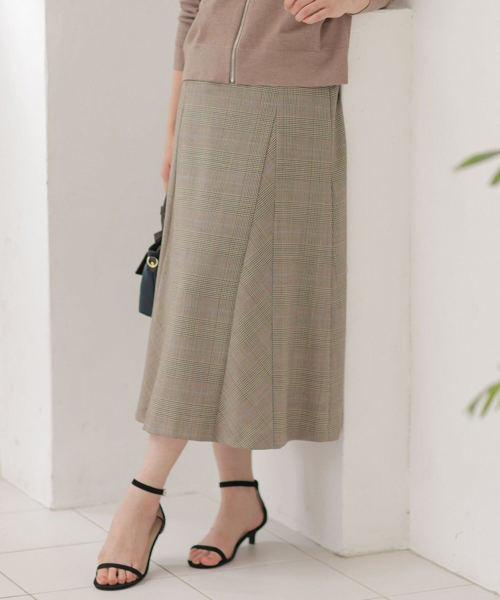 J.PRESS LADIES L モナベールツイル チェック フレア スカート 