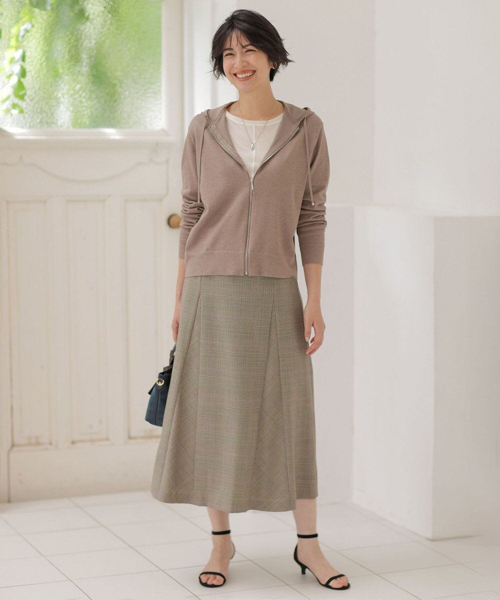 J.PRESS LADIES L モナベールツイル チェック フレア スカート 