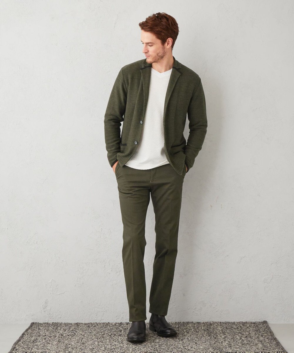 JOSEPH ABBOUD 【驚きの軽量ウール】KARLKARL ヘリンボーン柄 ニットジャケット 