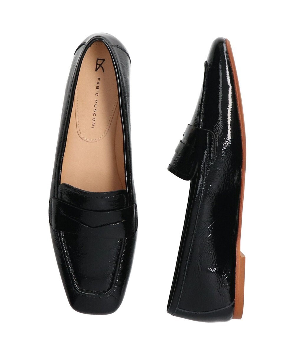 INTER-CHAUSSURES 【FABIO RUSCONI】スクエアトウサケットフラットローファー 