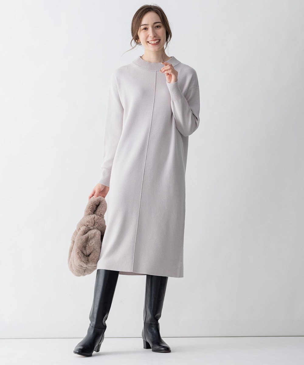 コットンカシミヤ ニットワンピース (検索番号:JJ46) / 自由区 L 