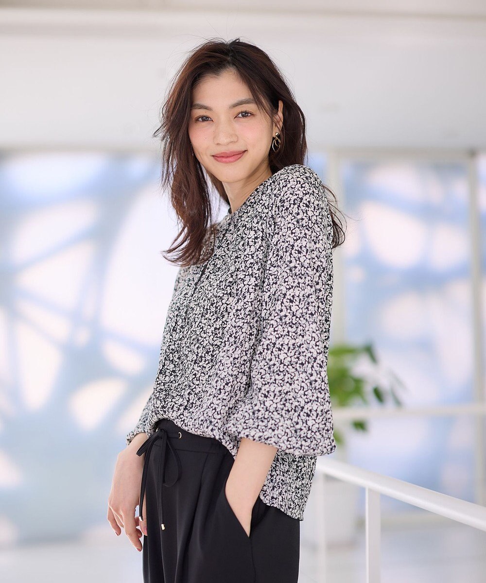 ANY 【洗濯機可能】とろみギャザーブラウス 