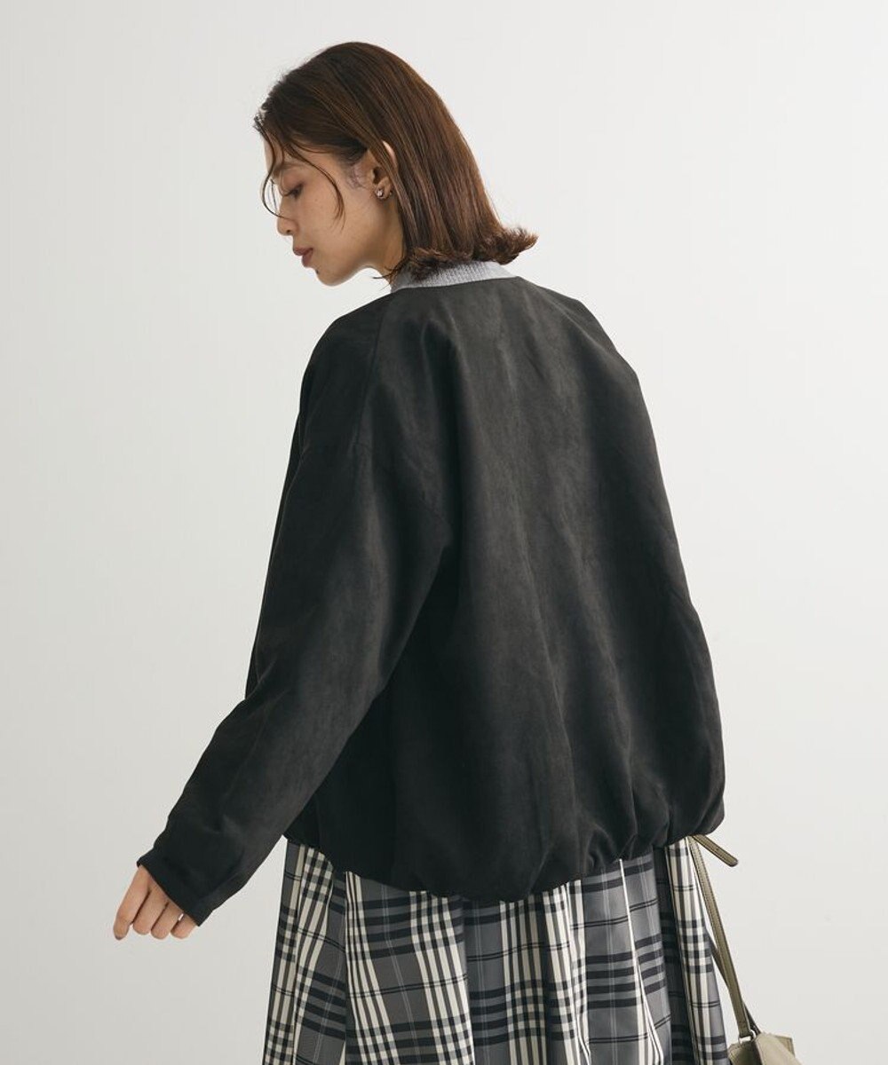 Green Parks ノーカラータックスウェード調ブルゾン 