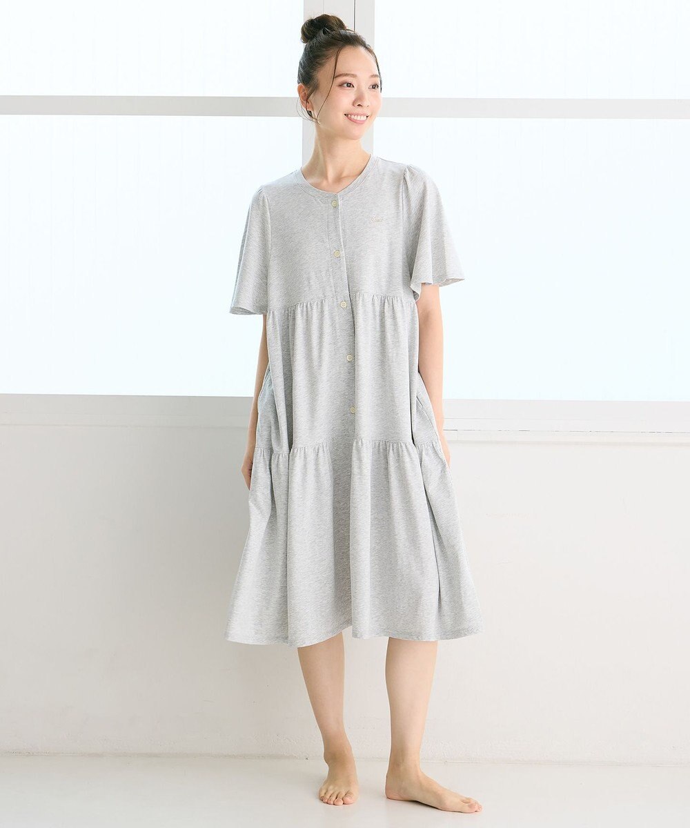 tsumori chisato SLEEP ツモリチサト ワンピース 5分袖 半袖 ルームウエア 綿混ベア天竺 ロング丈(ふくらはぎ付近) レディース UNT156 /ワコール 