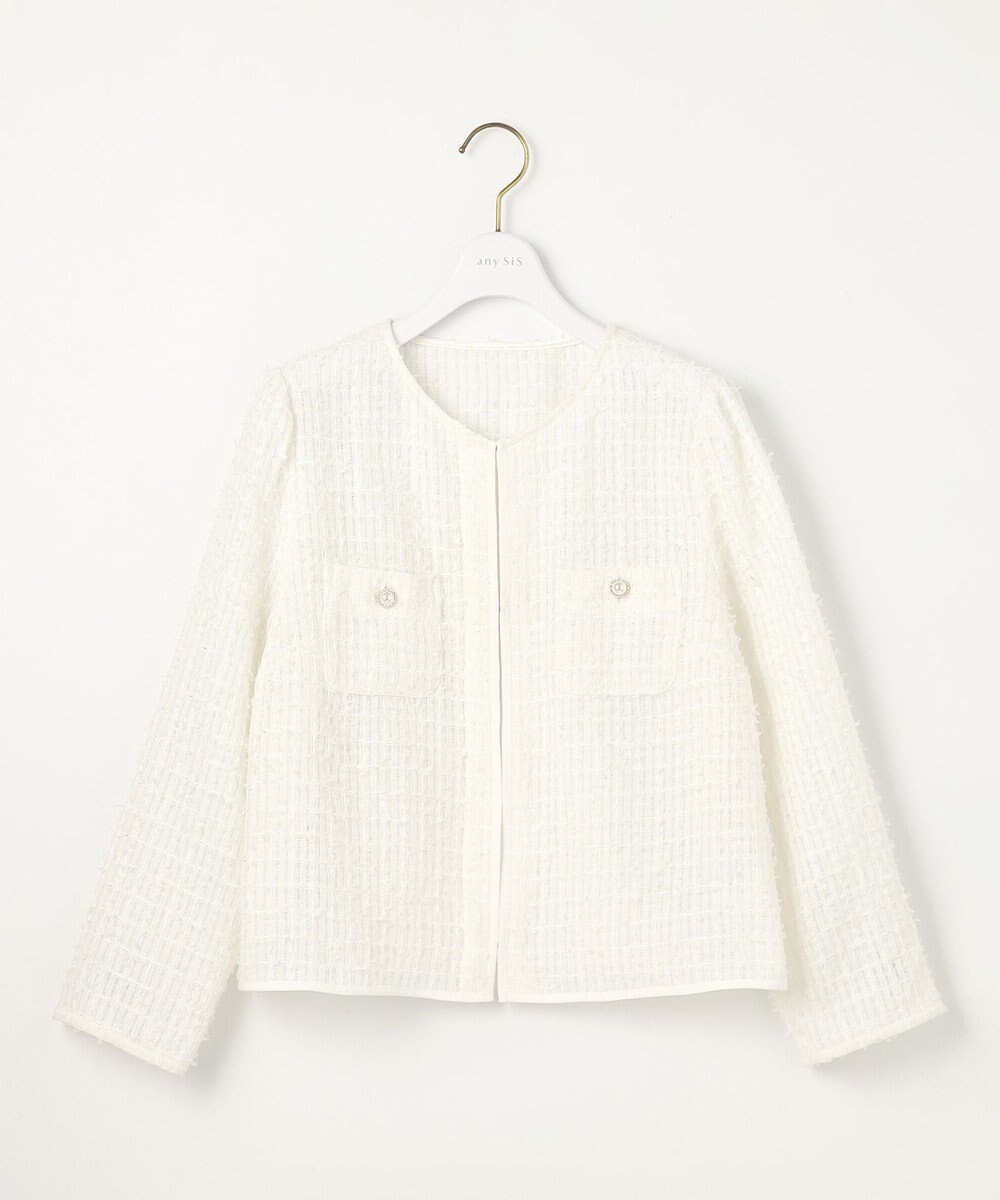 ANY SIS L リボンヤーンシアーツイード ジャケット 