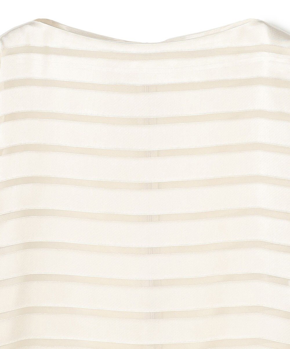 BEIGE， HAUYNITE / ボーダーシアー ボートネックブラウス 