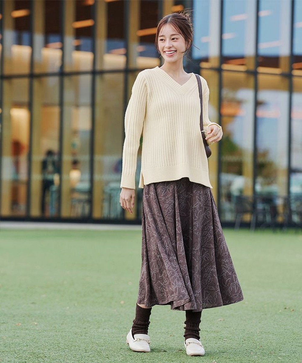 Tiaclasse 【洗える】フラワープリントスカート 