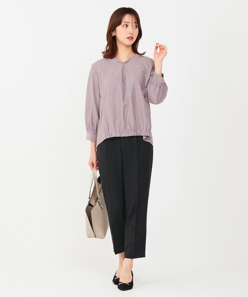 ANY SIS 【洗える】サイドバックルタックテーパード パンツ 