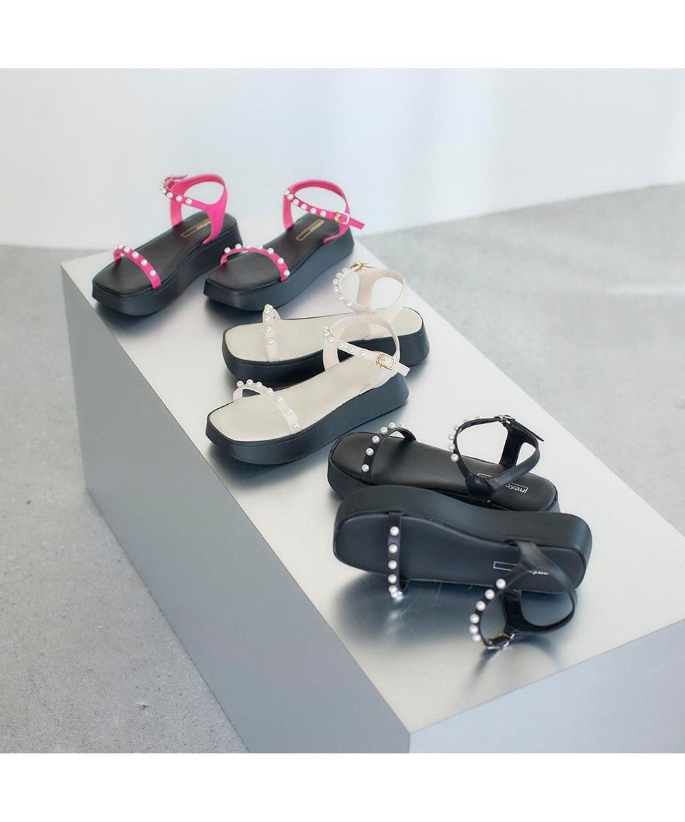 MODE ET JACOMO <noyau>パールデザイン厚底スポーツサンダル 