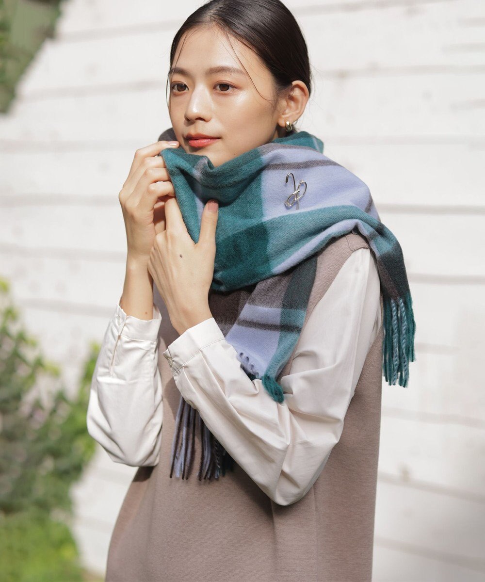 J.PRESS LADIES カシミヤチェック マフラー 