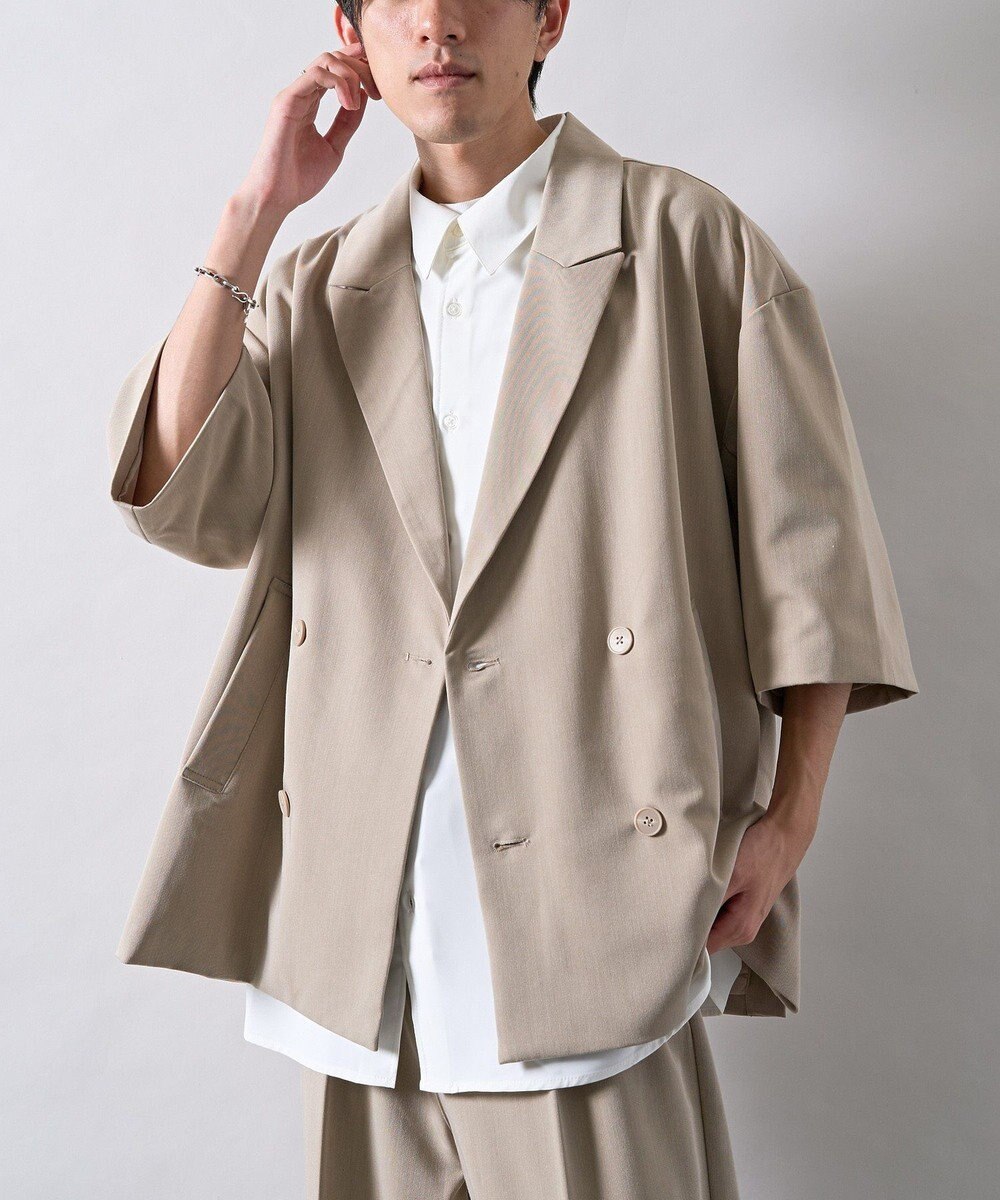 CRAFT STANDARD BOUTIQUE 半袖ダブルテーラードセットアップ 