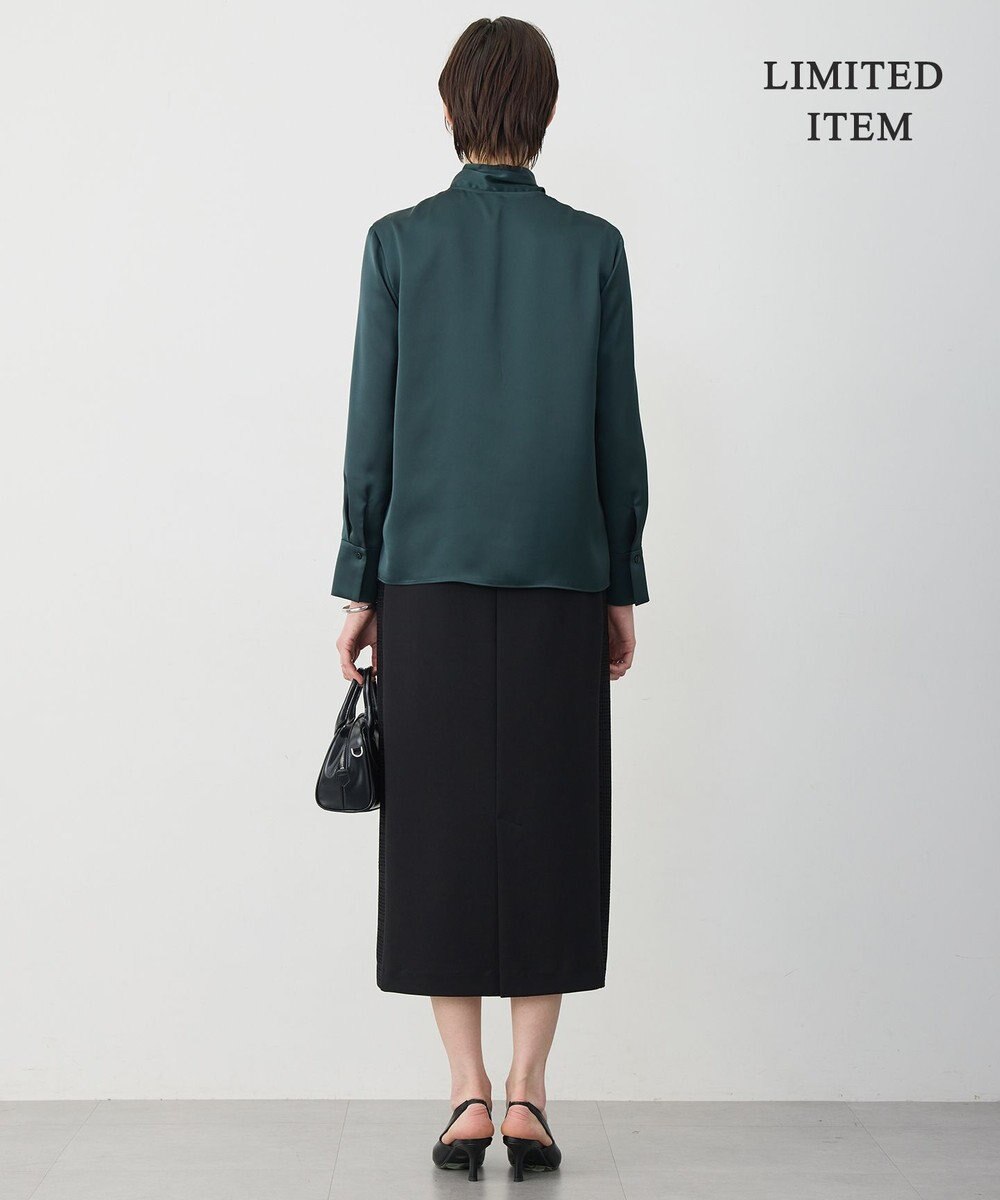 ICB 【WEB限定】 ドレープサテン ボウタイブラウス 