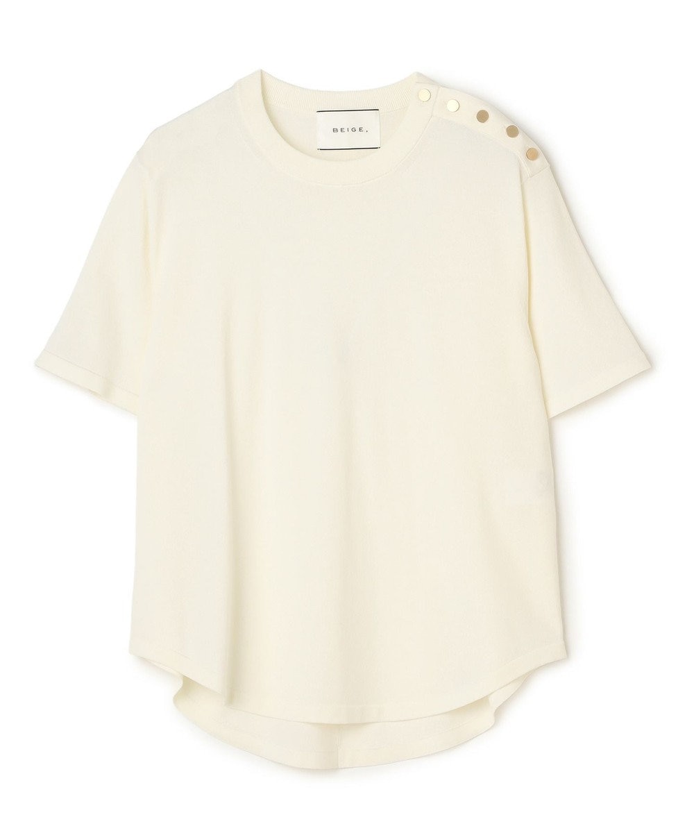 BEIGE， NADIA / ストレッチ メタルボタンニット 