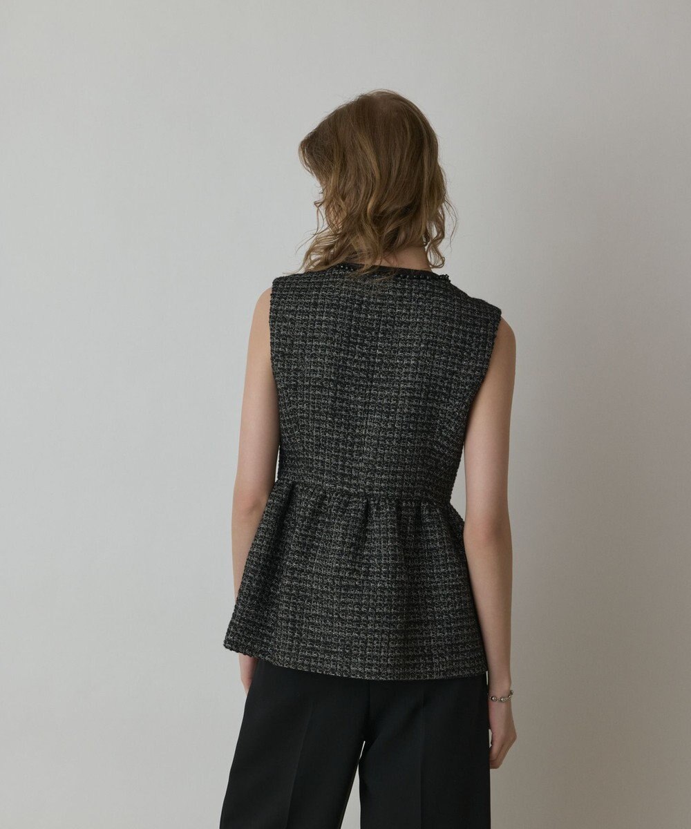 GRACE CONTINENTAL ツイードペプラムベスト 