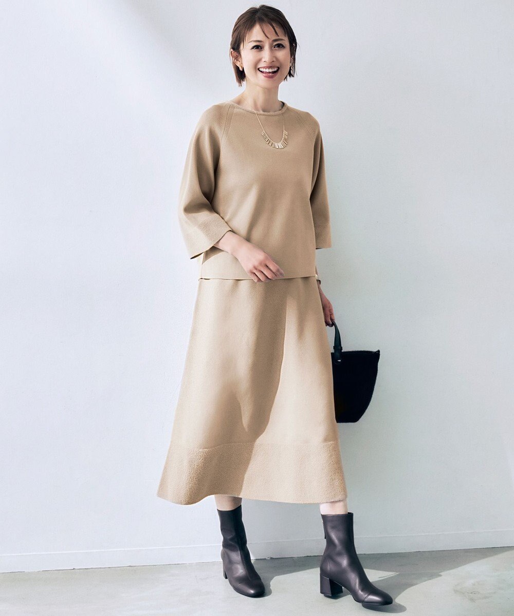 自由区 L モールブロッキング ニット 