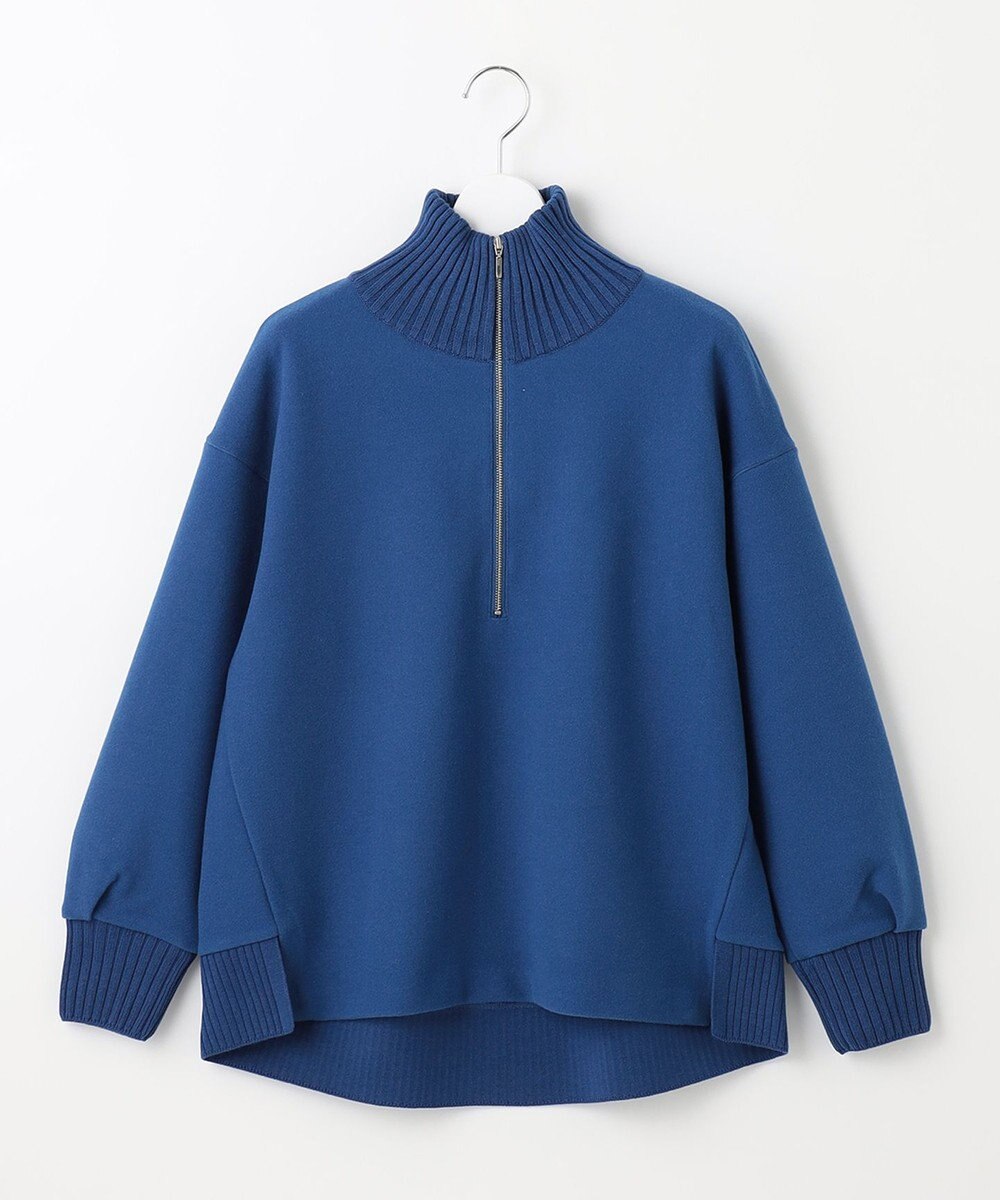 J.PRESS LADIES L ニードルパンチ ハーフジップ カットソー 