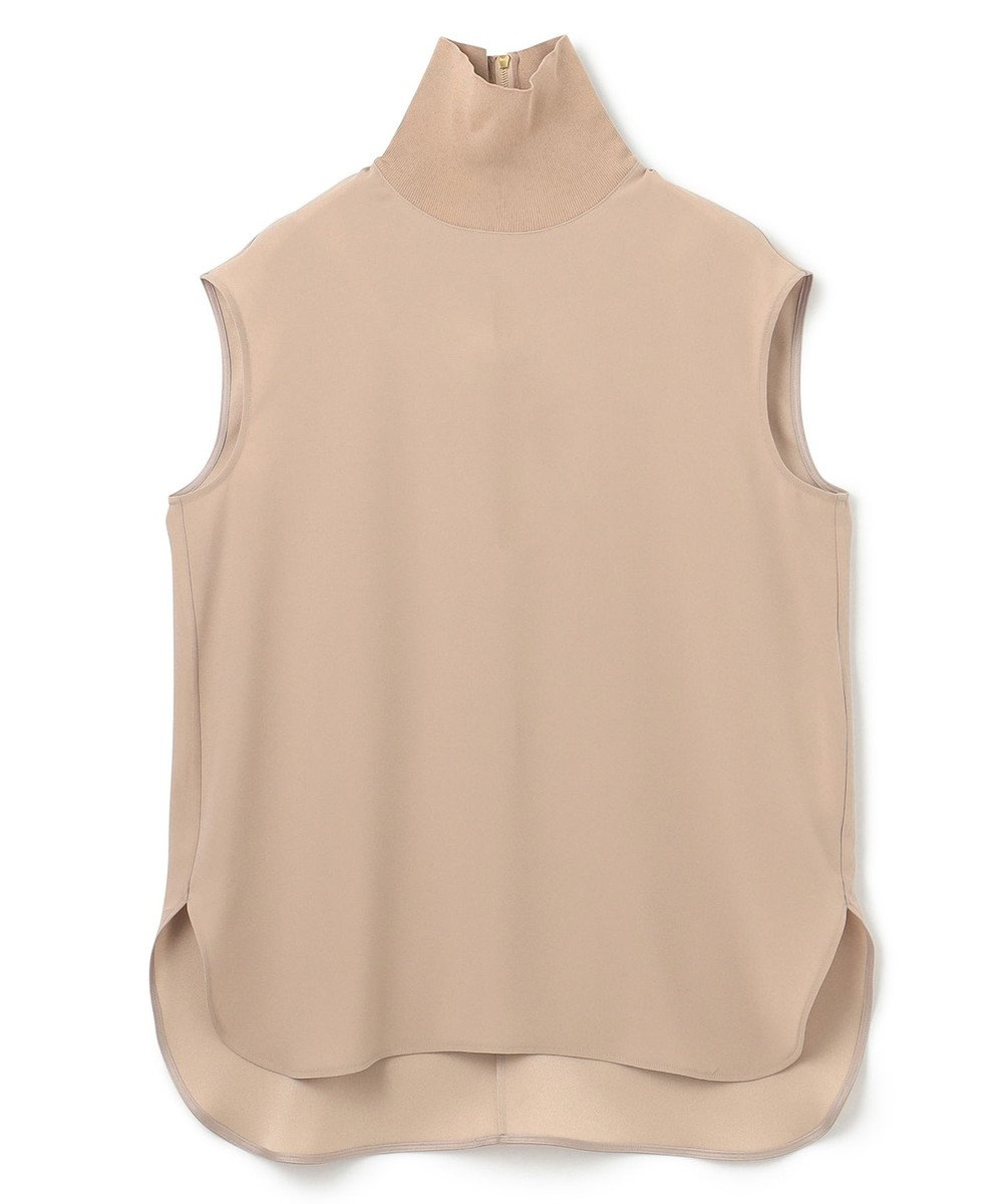 BEIGE， FLEUR / 異素材ネック フレンチスリーブブラウス 