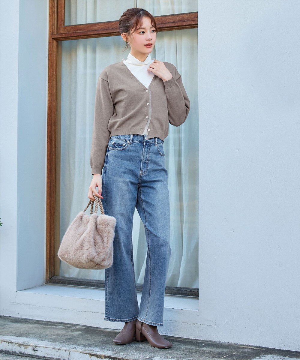 Tiaclasse 【洗える】オーガンジーラインカーディガン 