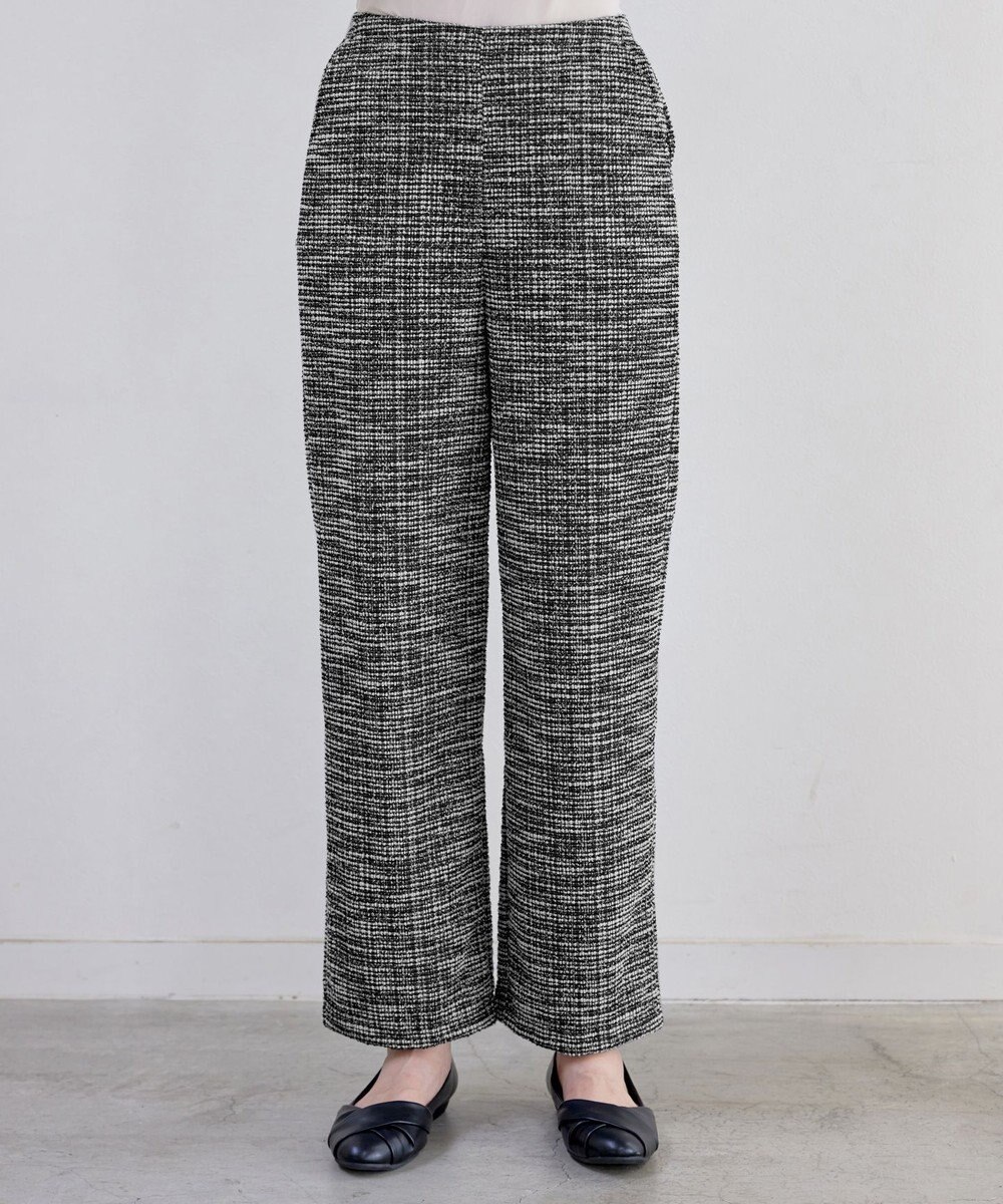 Tiaclasse ラメツイードワイドストレートパンツ 