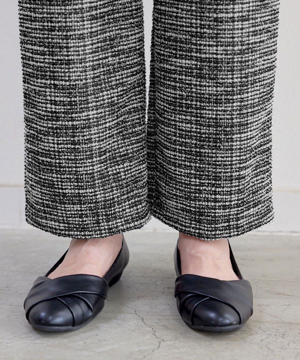 Tiaclasse ラメツイードワイドストレートパンツ 