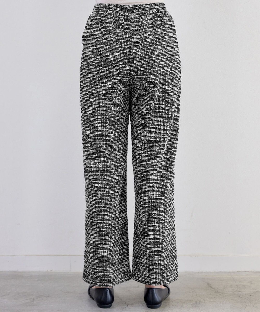 Tiaclasse ラメツイードワイドストレートパンツ 