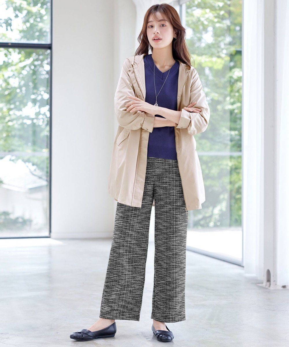 Tiaclasse ラメツイードワイドストレートパンツ 