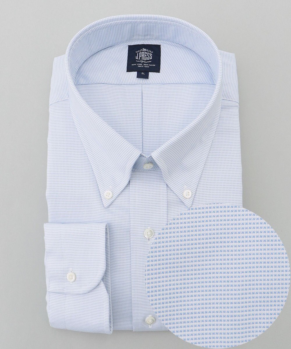 J.PRESS MEN 【KING SIZE】【PREMIUM PLEATS / 形態安定】ピンヘッド ドレスシャツ / B.D. 