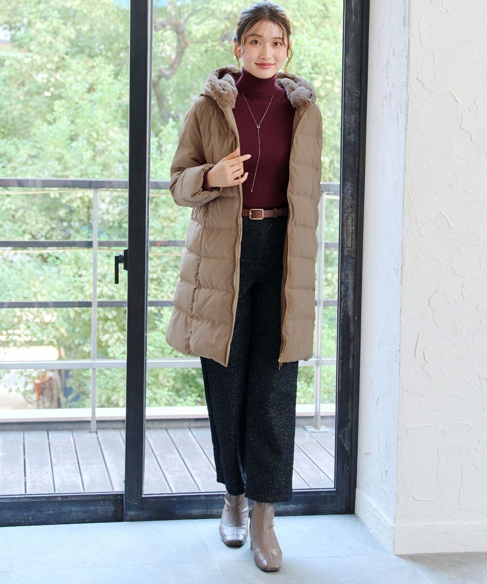 Tiaclasse ラメツイードワイドストレートパンツ 