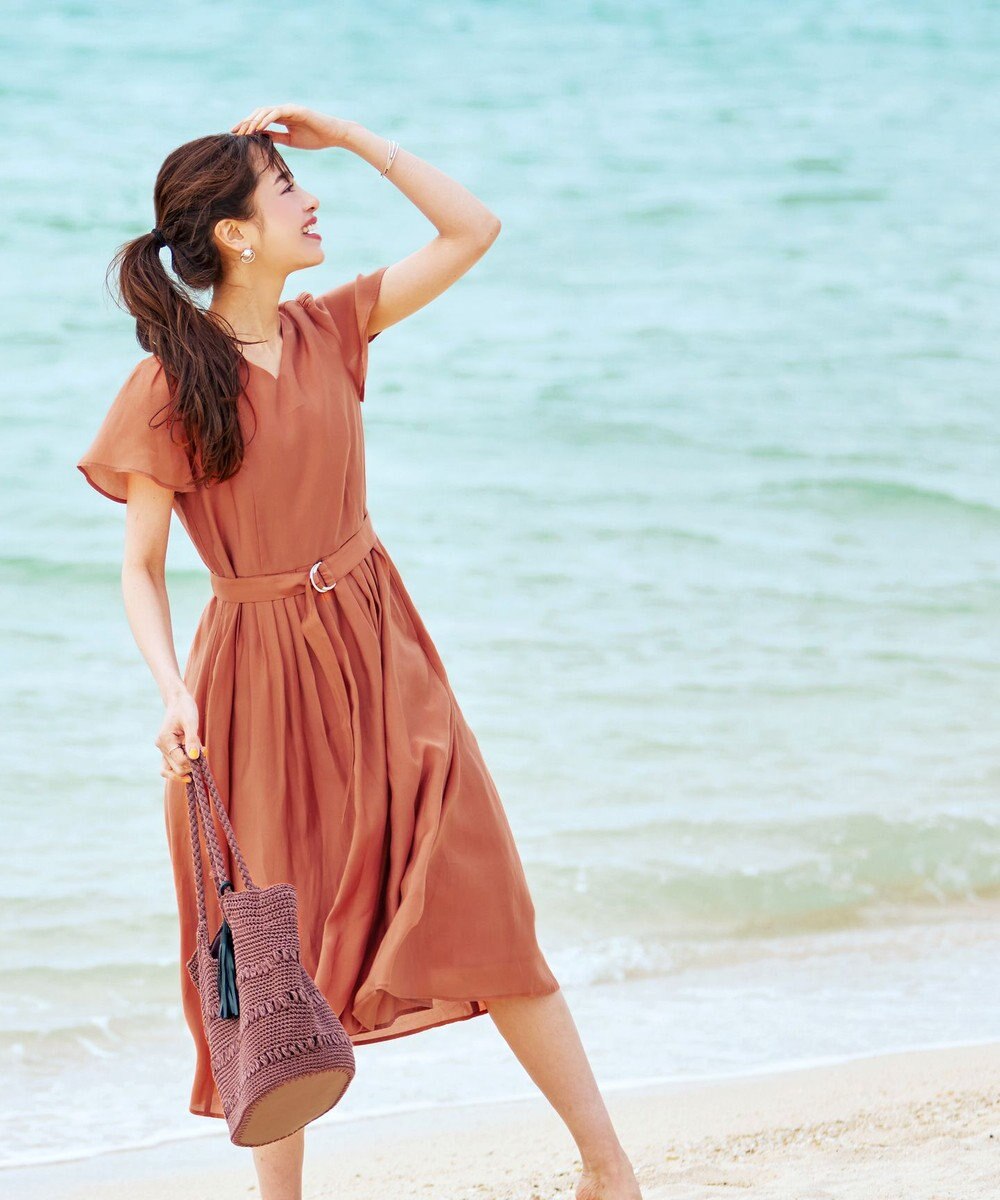 Tiaclasse 【洗える】大人上品なシアータックワンピース 