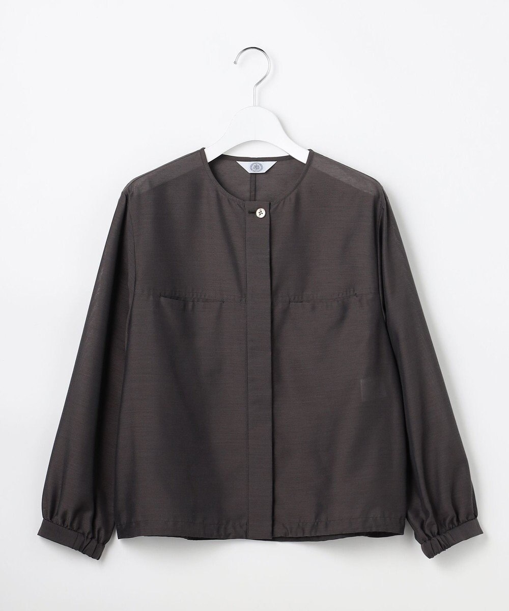J.PRESS LADIES L 【季節の変わり目に】リネンシアースラブ ノーカラー ブルゾン 