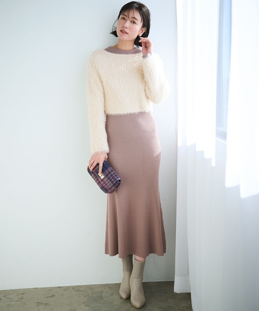 ANY SIS 【2SET】シャギー ニット × ワンピース セット 