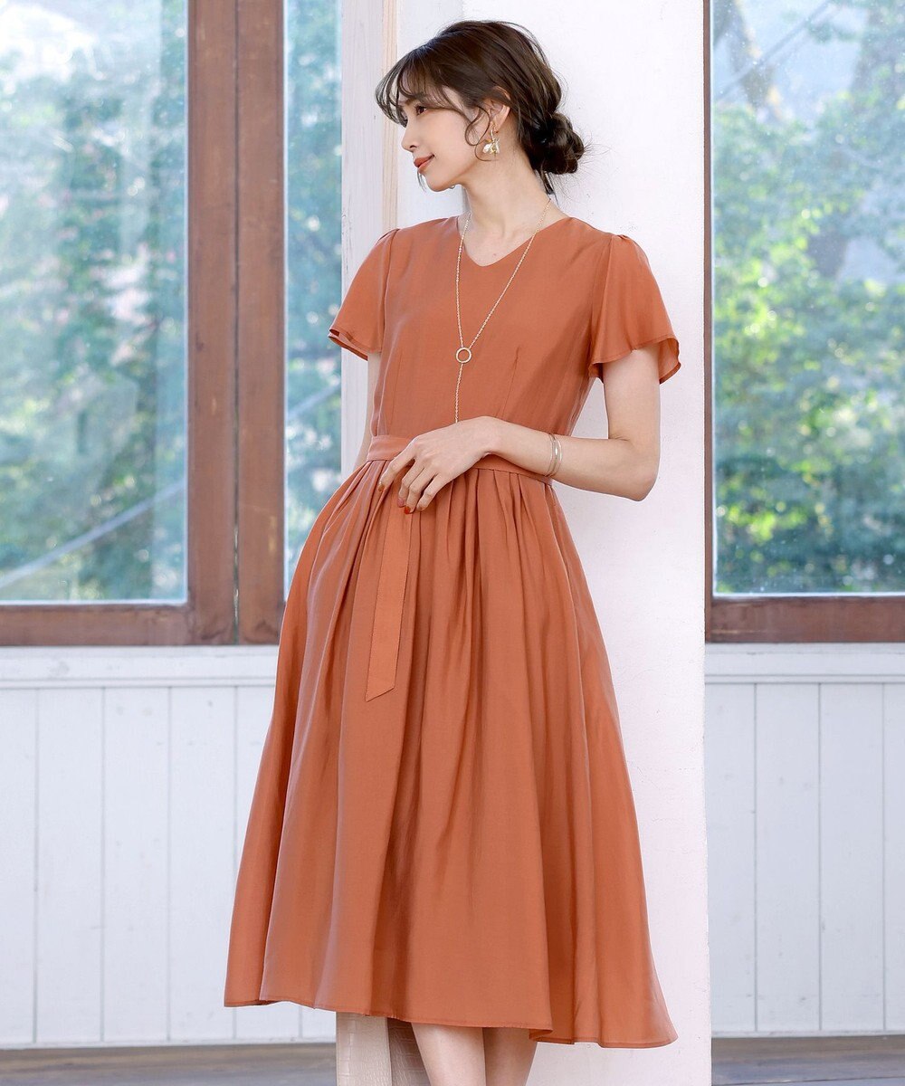 Tiaclasse L 【洗える】大人上品なシアータックワンピース 