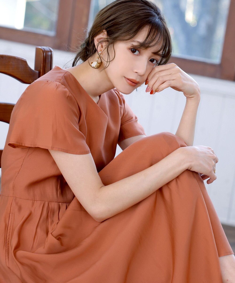 Tiaclasse 【洗える】大人上品なシアータックワンピース 