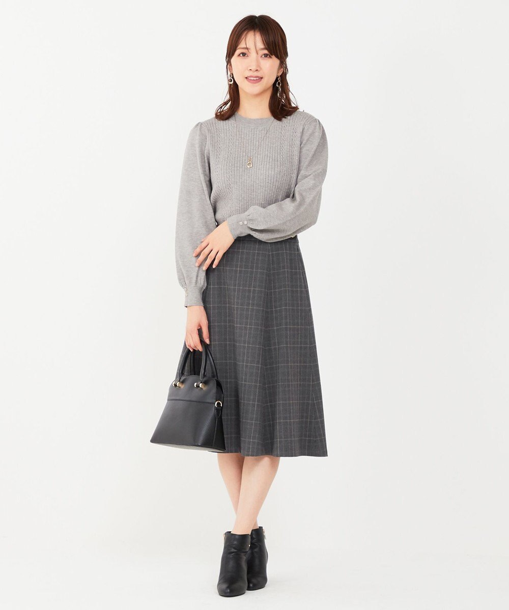 ANY SIS 【CICA加工】ケーブルポイント ニット 