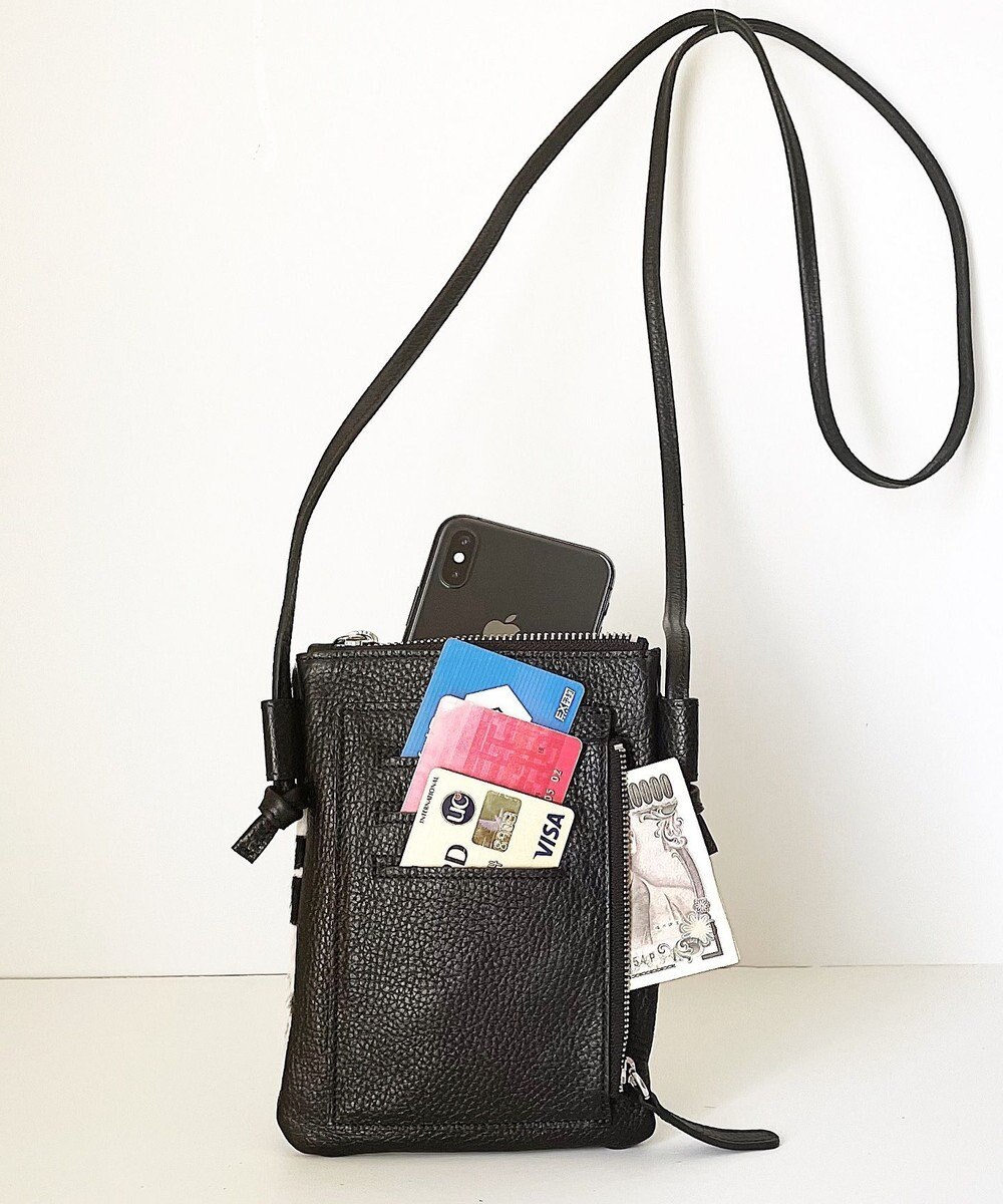 Hekhèr Le Style de Vie 【日本製】ハラコ×シュリンクレザー スマートフォンポシェット 