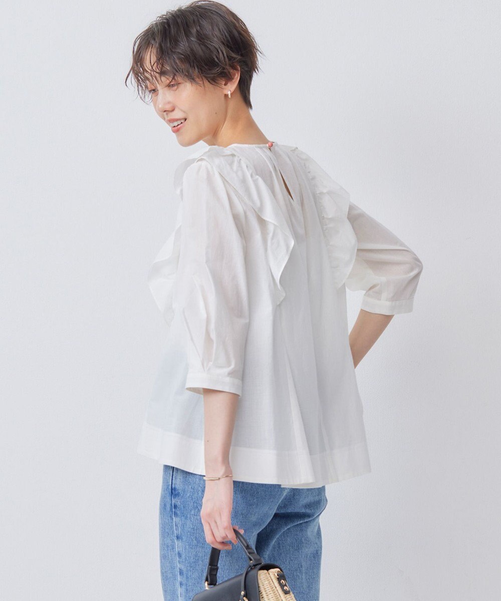 組曲 【WEB限定】ナチュラルローン ペプラムブラウス 