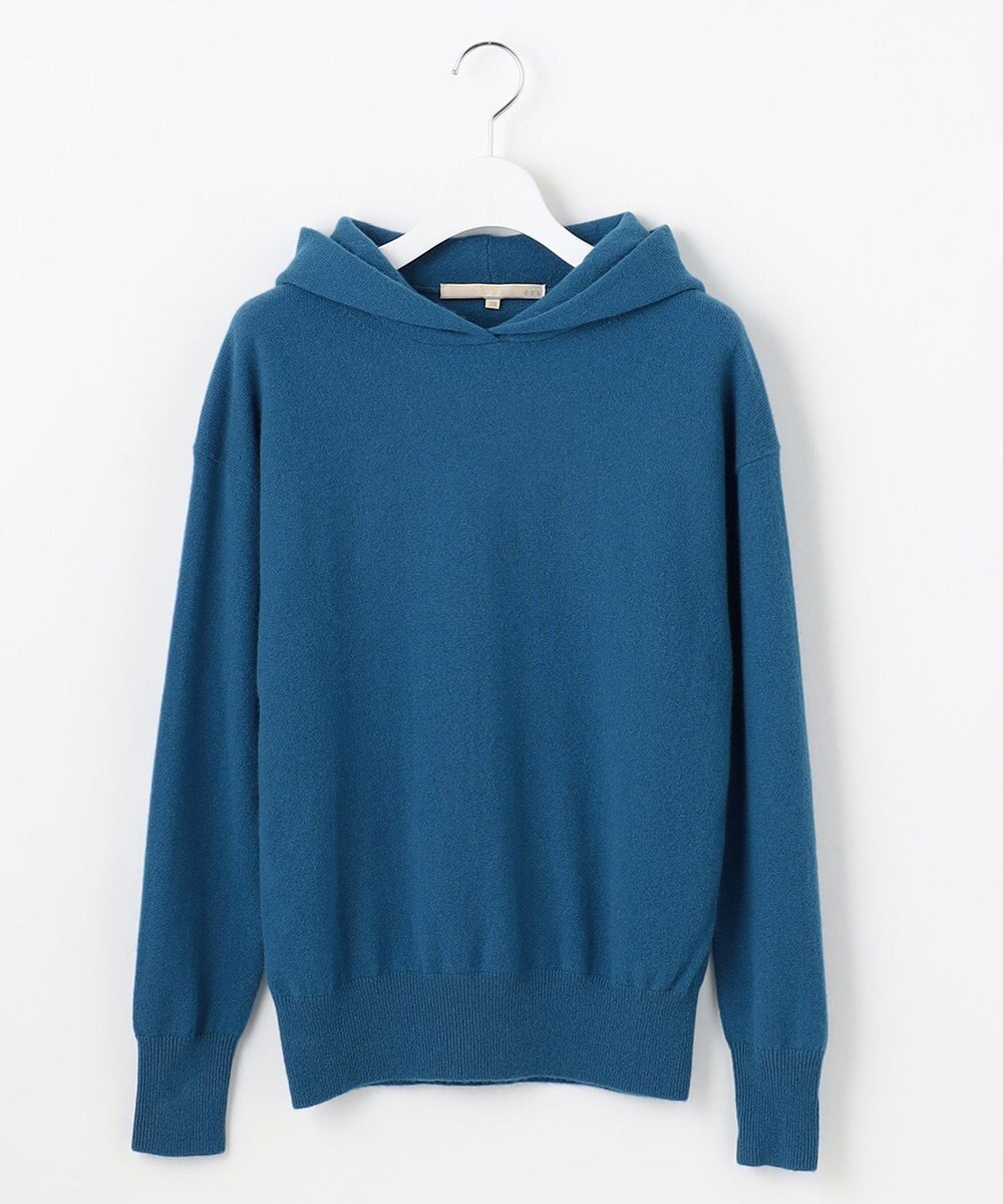 自由区 【洗える】ピュアカシミヤミルド フーディーニット 