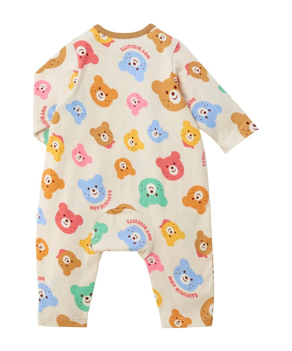 MIKI HOUSE HOT BISCUITS 【70-80cm】 カラフルビーンズ 総柄カバーオール 